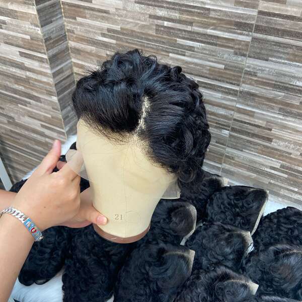 13x4 Pixie Cut Wig Cabeleireiro de Cabelo Curto