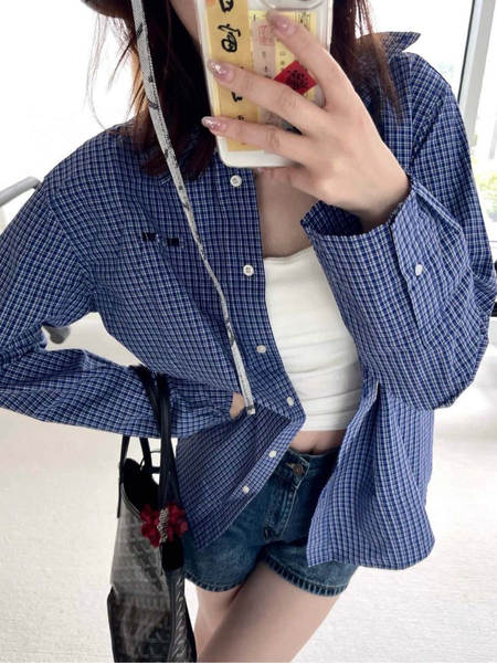 Versão correta do MIU Muji 25fw Outono Inverno novo modelo de tintas finas com mangas compridas camisa de estilo acadêmico diretamente do fabricante