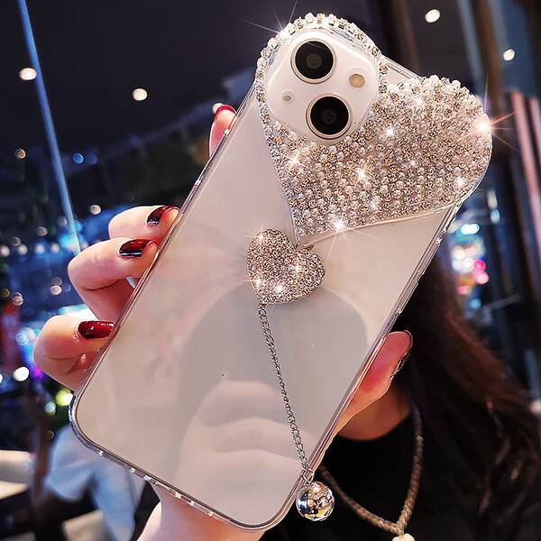 Aplicável ao iPhone 17 Capa de celular criativa de amor 16 Promax Apple 15 Capa de proteção 14 Luxo de moda