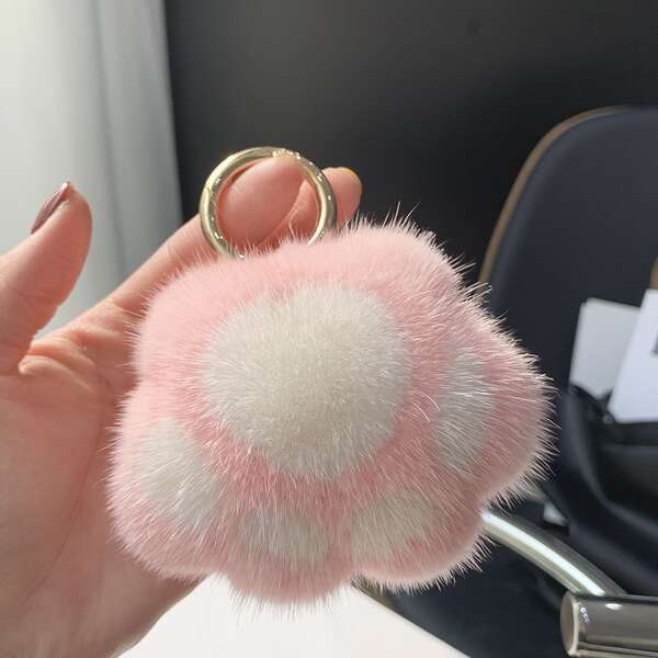Pendente de Unha de Gato Peludo para Bolsa
