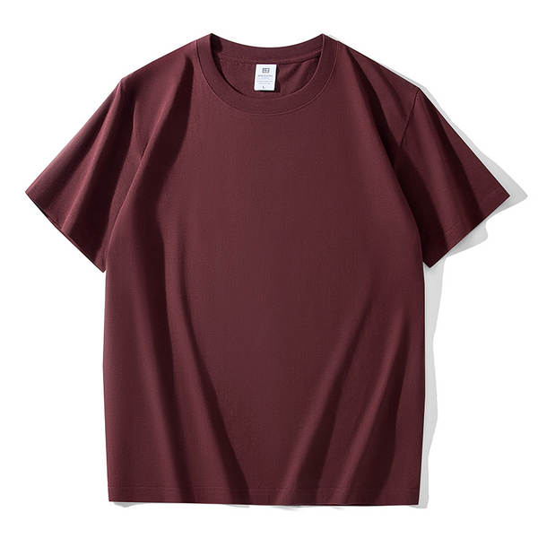 T-shirt masculino com mangas curtas e pesadas de algodão puro 230 gramas Jovens com mangas redondas de roupa de roupa pura