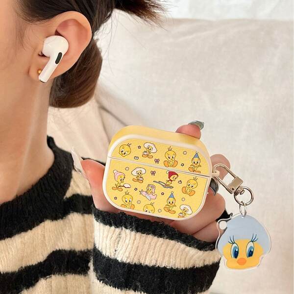 Capa protetora de couro para AirPods1/2 fofinha tela cheia Twierddie AirPods3 premium pro2 desenho