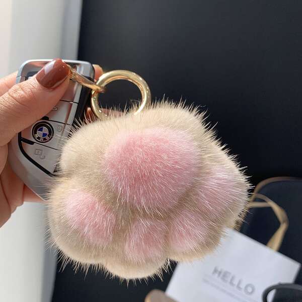 Pendente de Unha de Gato Peludo para Bolsa