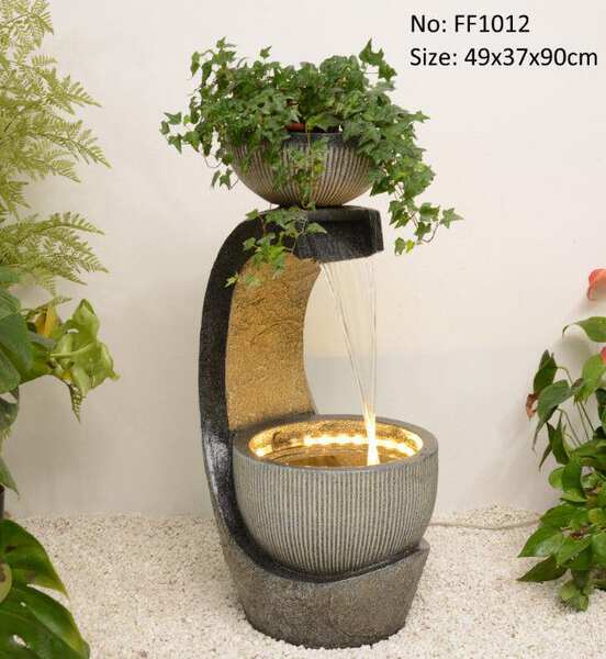 Fonte de água de luxo de estilo europeu moderno sala de estar decoração de paisagem de água circular porta-malas de aterrissagem de humidificador