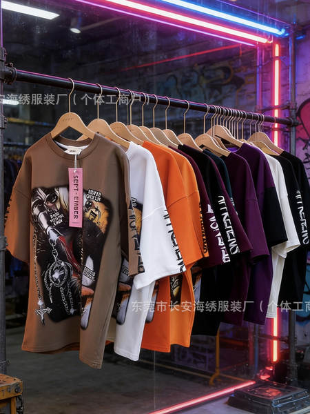 1688 T-shirt masculino de alta qualidade de atacado 400 gramas de impressão americana peso pesado de algodão puro mangas curtas com exportação de mercadorias suficiente