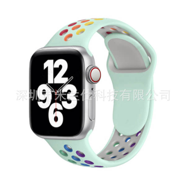 Pulseira esportiva de silicone nike dupla cor S11 compatível com apple iwatch 6 7 8 9 10 SE