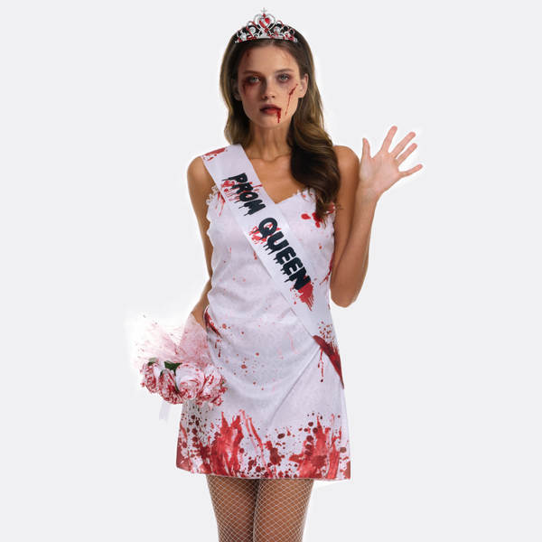 A noiva de Halloween tem um estilo fantástico de vestir-se de costume.