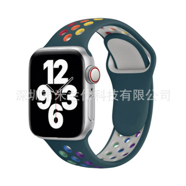 Pulseira esportiva de silicone nike dupla cor S11 compatível com apple iwatch 6 7 8 9 10 SE