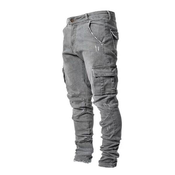 2021 Euro-American Cross-Border New Jeans Homens Piso lateral Pequenos Pés Estreitos jeans NK012
