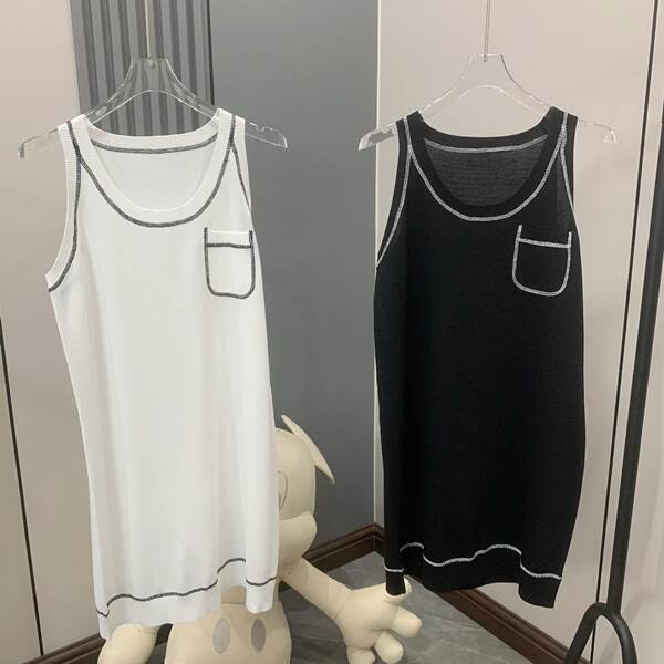 Vestido de gatinho sem mangas para as mulheres no verão de 23