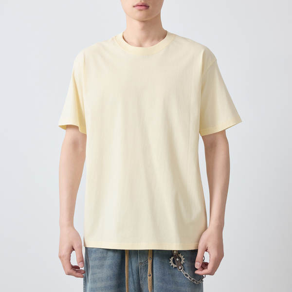 T-shirt masculino de algodão puro de 230 g para homens de verão de 2026 75265.