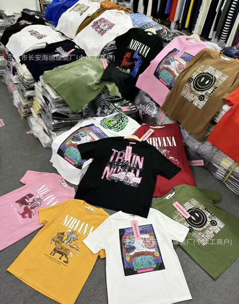 1688 T-shirt masculino de alta qualidade de atacado 400 gramas de impressão americana peso pesado de algodão puro mangas curtas com exportação de mercadorias suficiente
