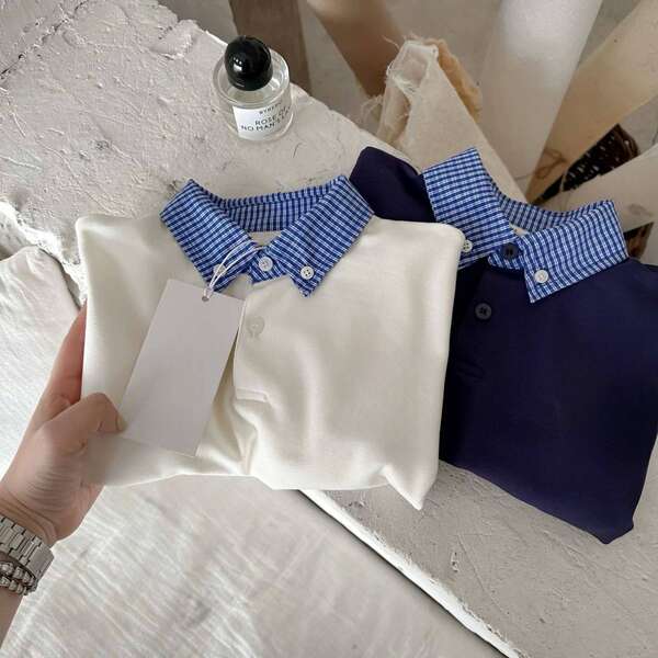 Camisa polo infantil de algodão