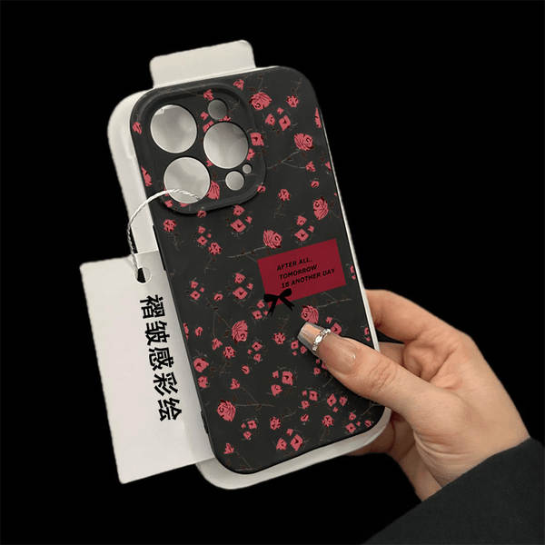 Capa iPhone 17 Pro Max etiqueta inglês rosa, compatível com Apple 16 Pro Max, textura enrugada, fosca