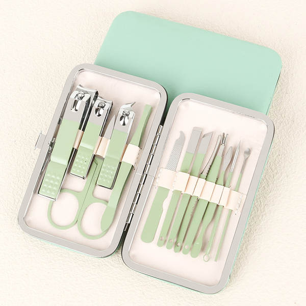 Caixa de couro 7 peças de kit de ferramentas de beleza do fabricante de pacotes de presentes de impressão LOGO faca de unhas de corte de unhas
