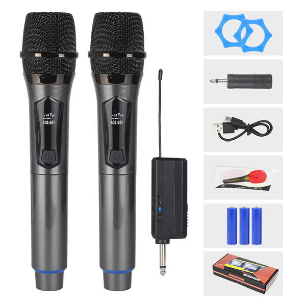 Carregador de microfone sem fio para duas casas de cartão de som KTV palco de transmissão ao vivo K-Song V-Song profissional portátil