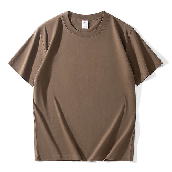 T-shirt masculino com mangas curtas e pesadas de algodão puro 230 gramas Jovens com mangas redondas de roupa de roupa pura
