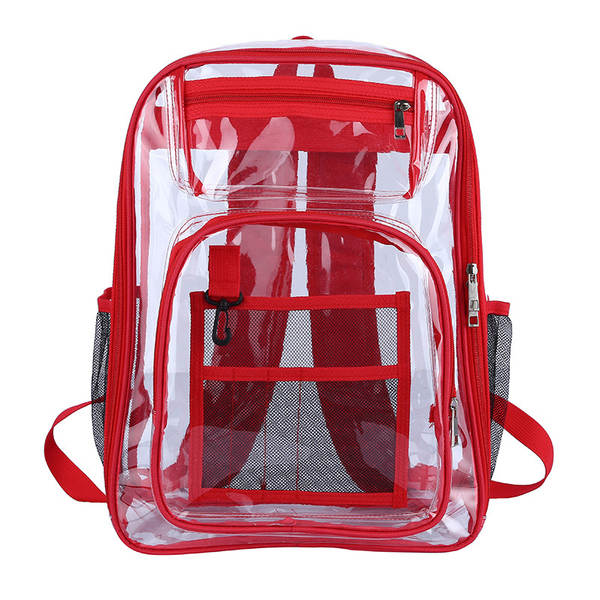 Amazon Transboundary Supply Transparente backpack pvc duplo ombro saco pvc saco grande capacidade saco estudante