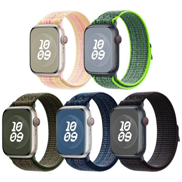 Compatível com apple watch 11 pulseira iwatch s10/9/8 nike nylon loop