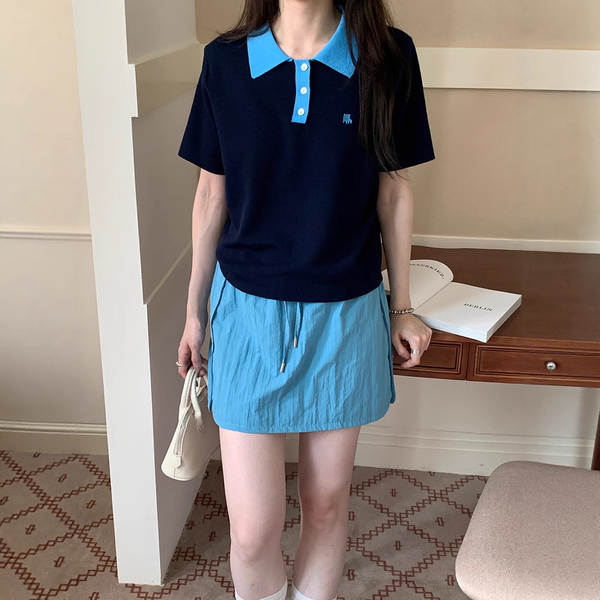 Miu Miu Miu Korean Polo T-Shirt T-Shirt T-Shirt T-Shirt T-Shirt de Verão