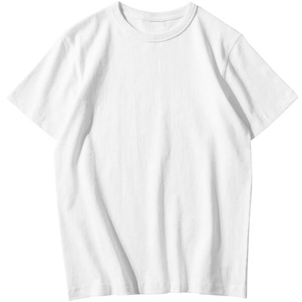 300 gramas Três agulhas de algodão puro de Xinjiang pesos pesados de algodão puro de algodão puro preto e branco T-shirts para homens de mangas curtas