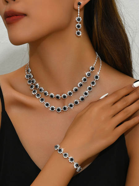 Acessórios de casamento dupla camada do colar de diamante do colar de sol de comércio estrangeiro Sete de orelhas de venda rápida