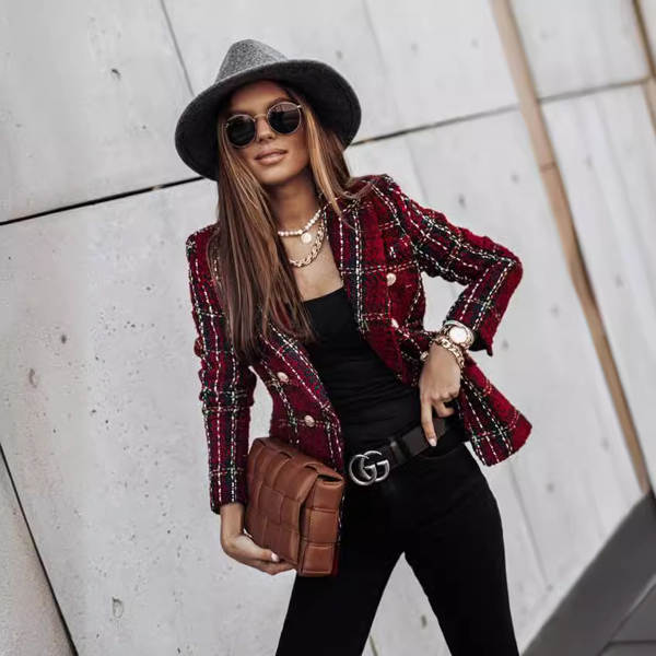 Blazer feminino de manga longa