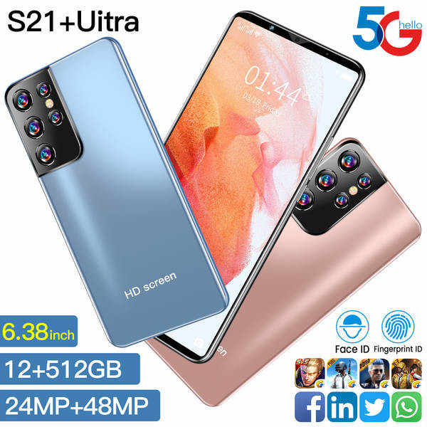 Fabricante atacado em 2026 explosivo 6.3 grande ecrã transfronteiriço celular S21Ultra comércio exterior smartphone de baixo preço