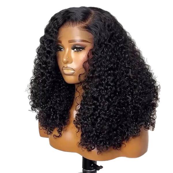 Peruca frontal de renda 5x5 Pixie Curly 300 Density cabelo humano SDD