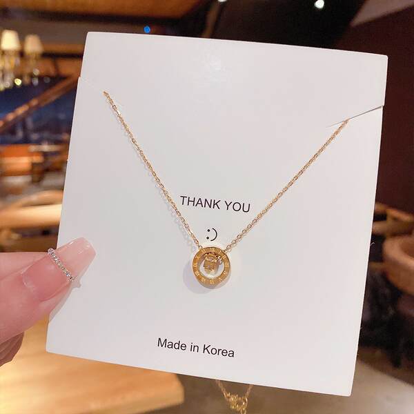 Colar feminino em titânio aço luxo não desbota versátil pendente sofisticado design exclusivo minimalista corrente clavícula acessório importação