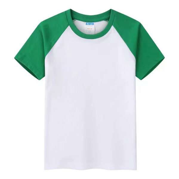 Venda direta de fábrica para meninos e meninas doces da mesma cor de algodão puro 180 gramas Camiseta de Criança personalizada de pulseira curta logo de impressão