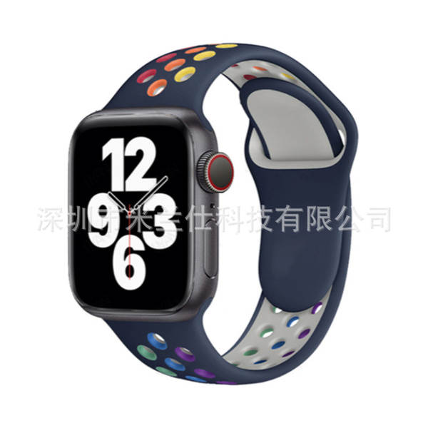 Pulseira esportiva de silicone nike dupla cor S11 compatível com apple iwatch 6 7 8 9 10 SE