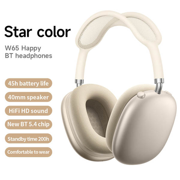 W65 Fone de ouvido sem fio Bluetooth headphone dobrável com cancelamento ativo de ruído - esporte