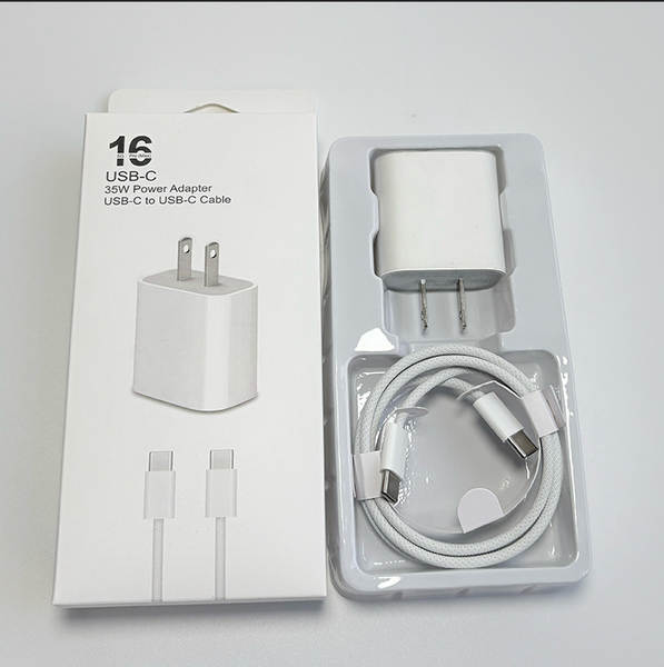 Cabeça de carregamento de celular padrão europeu pd20w para Apple 15 carregador iPad kit linha de dados pd 35w