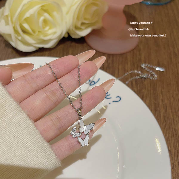 Colar feminino em titânio aço luxo não desbota versátil pendente sofisticado design exclusivo minimalista corrente clavícula acessório importação