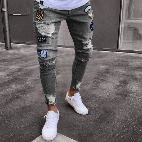 Jeans masculinoswisheBay Pequenos Pés Quente Venda de Calças masculinasJeans 4X Bandeira Transfronteiriça LS