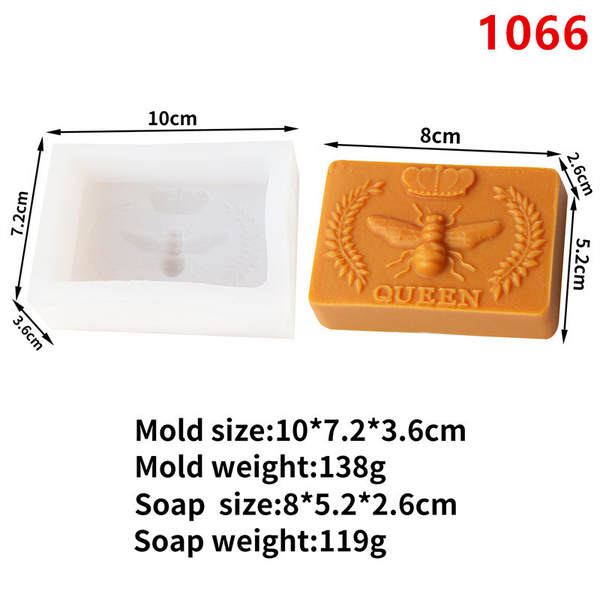 moldura de silicone de moldura de abelhas de abelhas DIY molde de sabão de óleo essencial de mão monocromático moagem de pastel de estilo médio