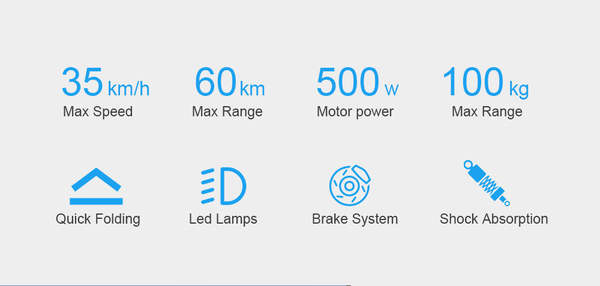 KUGOO T2 triciclo elétrico 500W 60V 60KM faixa de rodagem motorizada triciclo 3 rodas