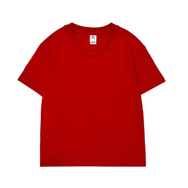 Camiseta de algodão puro para crianças 220 gramas de algodão personalizado padrão de logotipo para crianças vestido de verão para o comércio exterior
