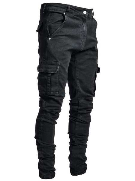 2021 Euro-American Cross-Border New Jeans Homens Piso lateral Pequenos Pés Estreitos jeans NK012