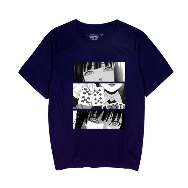 T-Shirt japonês de animação de pôquer com mangas curtas como o papel do original no verão de lazer de alta qualidade japonês