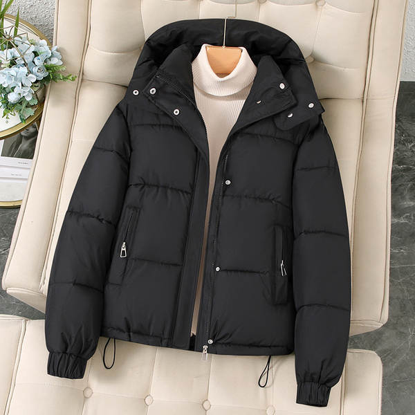 Casaco feminino de inverno com capuz