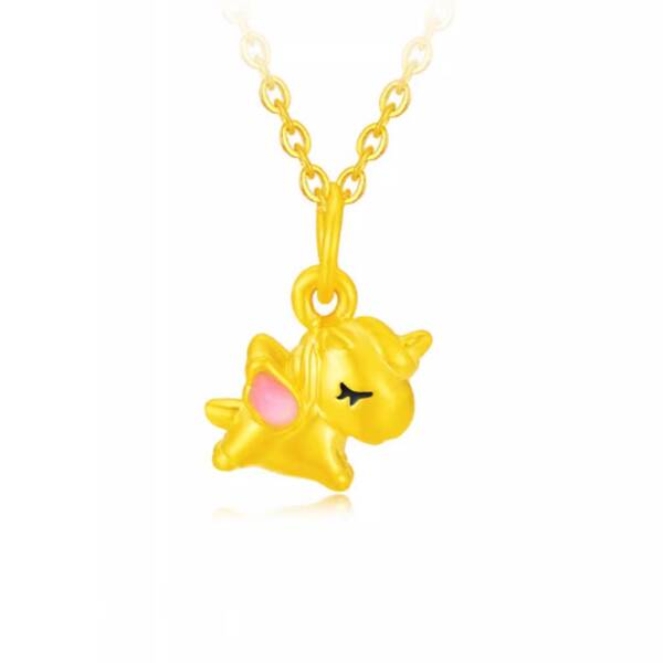 Colar de Ouro 999 com Pendente de Flor