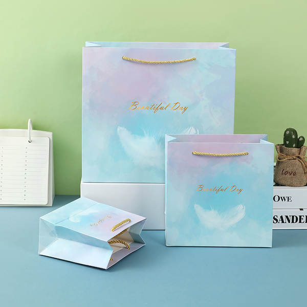 Bolsa de presente azul luxo