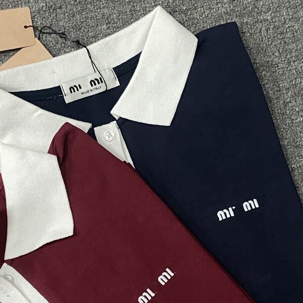 Versão correta do original MIU Mouse Rede vermelha logo letras de pequeno rótulo T-shirt cor polo luva T-shirt