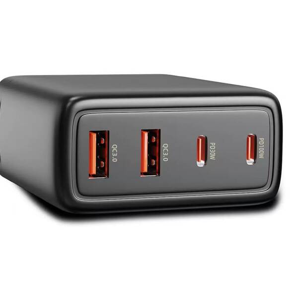 100W Nitrogênio PD Carregador 100W Alta Potência Folding Foot Duplo USB+ Carregador Duplo PD 100W Carregador Direto