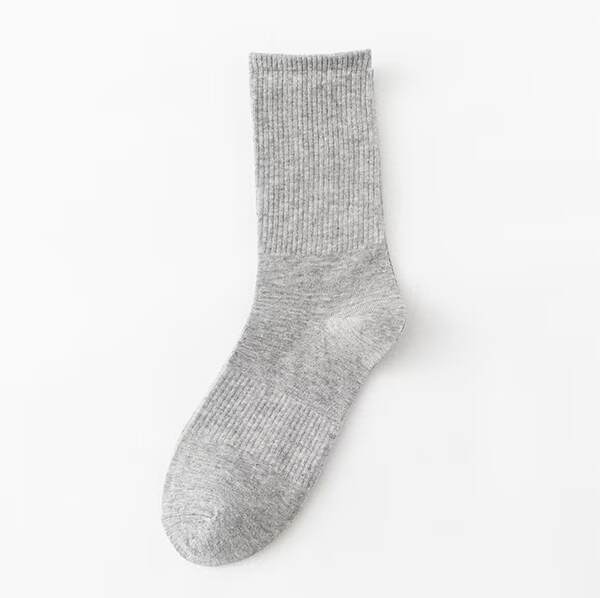 Meia 7A antibacteriana Xinjiang masculina feminina primavera outono preto branco média altura masculina anticheiro esportiva respirável