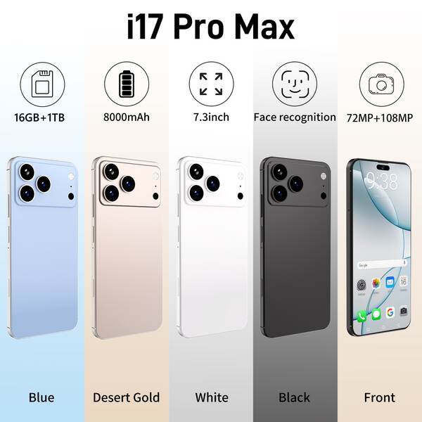 Cugo Cross Border Phone i17 Pro Max Botão lateral 3+64GB Android 14 tela 7.3 4G
