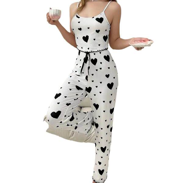 Vestido de cama 2 peças de roupas femininas primavera outono transfronteiriço amazon bombardeio novos produtos para venda no atacado europeus americanos roupas domésticas roupas de flores impressas