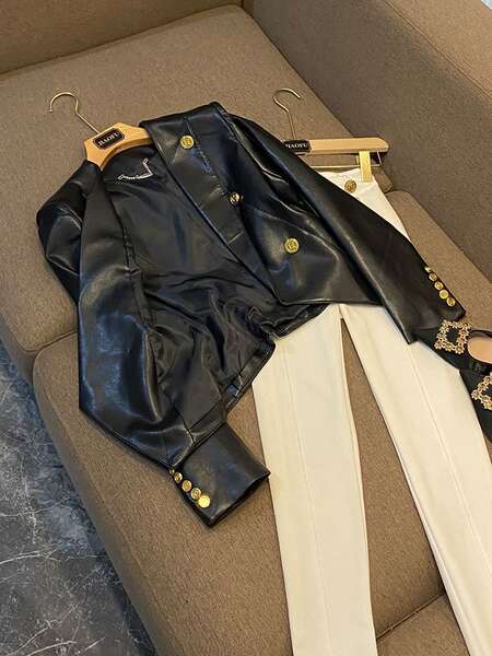 2026 Comércio exterior preto de metal duplo revestimento corpo livre de lavagem roupa de couro sem casaco jaqueta de roupa